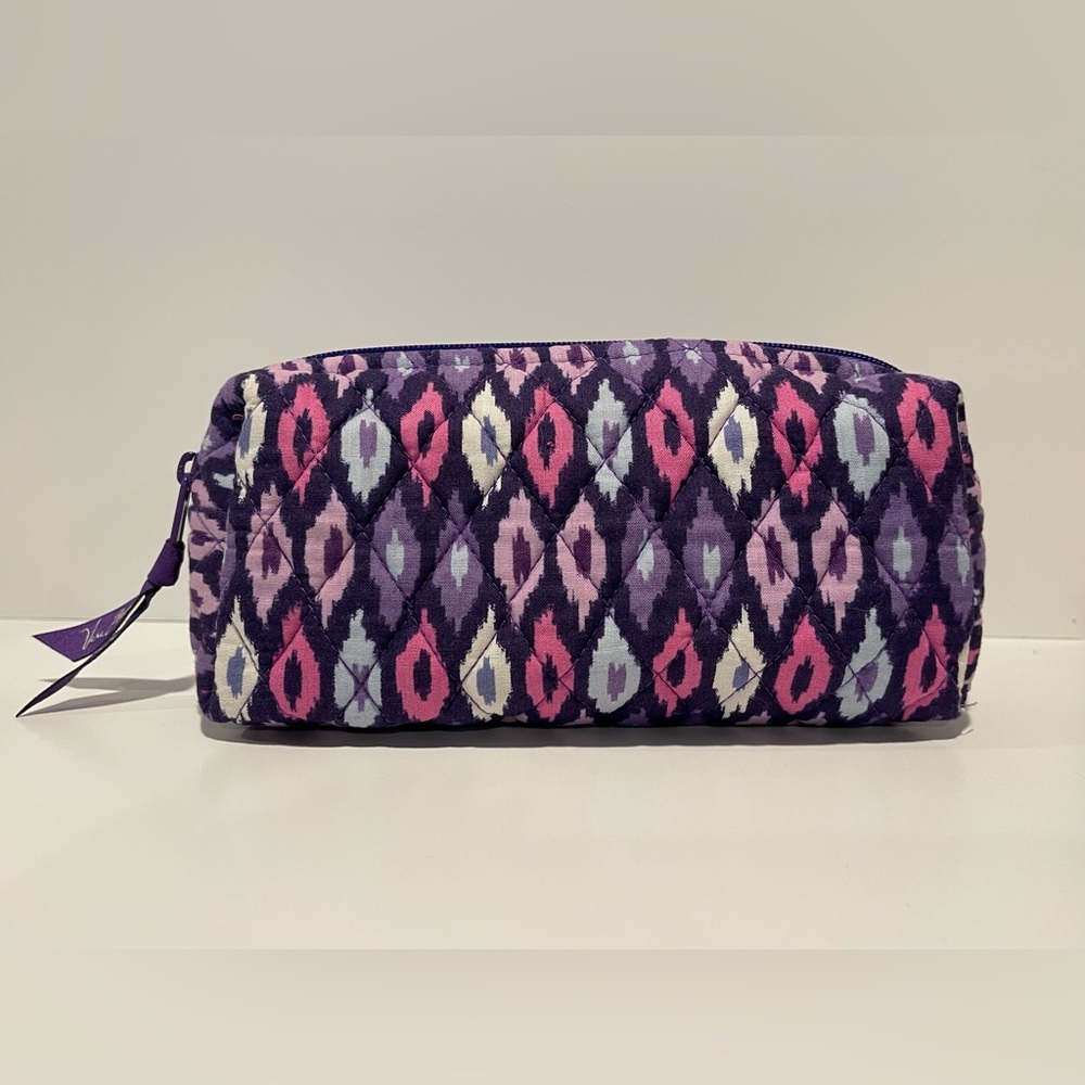 Vera Bradley Cosmetic Bag Lilac Ikat Plastic Lined
